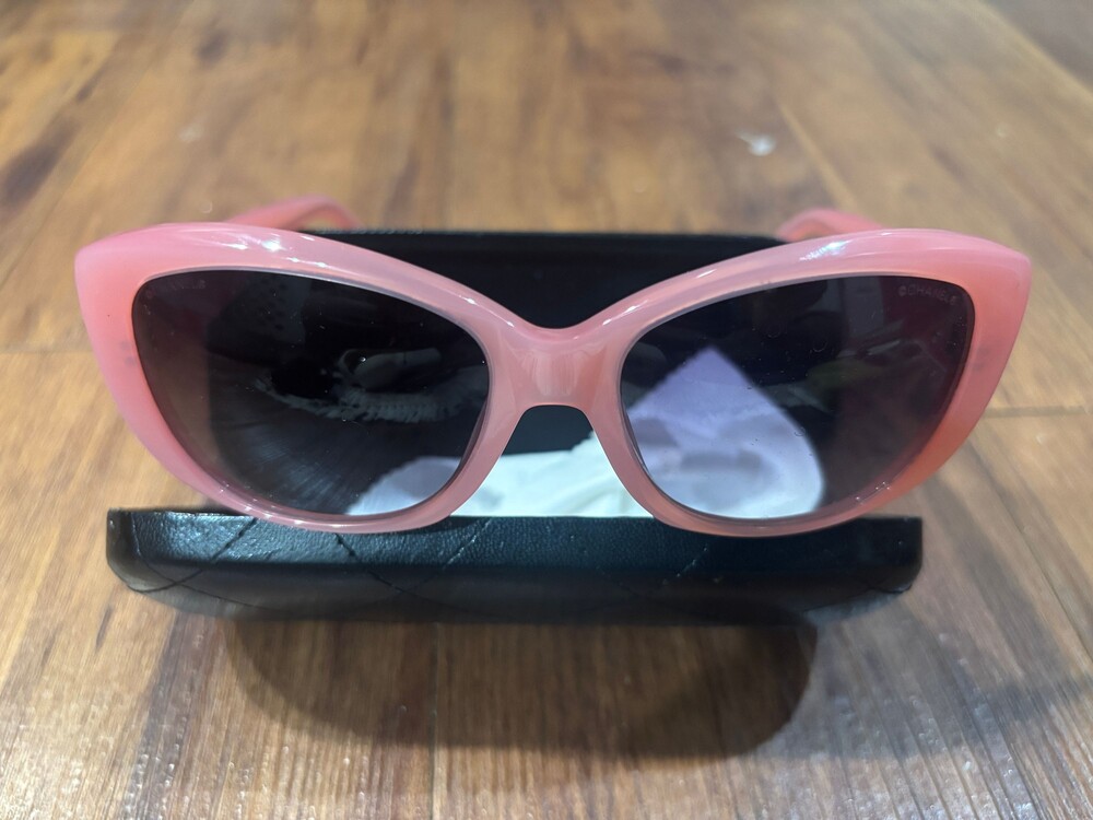 Chanel Pink Cat Eye Sunglasses for Women - Gradient Designer Eyewear